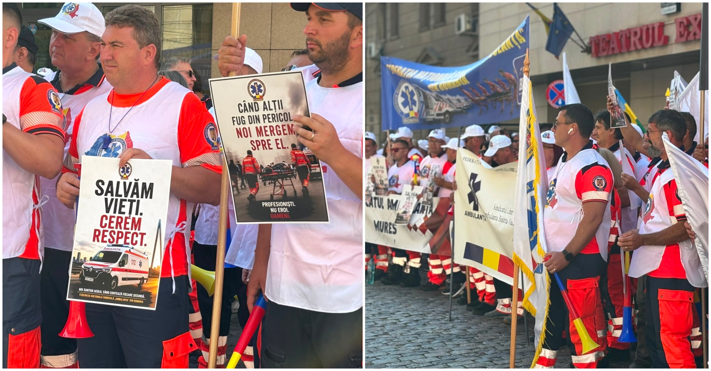 Protest masiv la Ministerul Sănătății împotriva legii salarizării. Ambulanțierii acuză tăieri de venituri și reducerea sporurilor