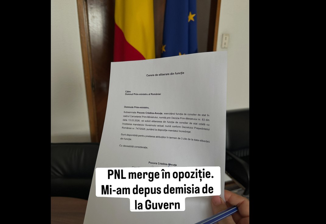 Prima demisie din Cancelaria premierului după intrarea PNL în opoziție. Toți liberalii trebuie să demisioneze înainte de audierea noilor miniștri